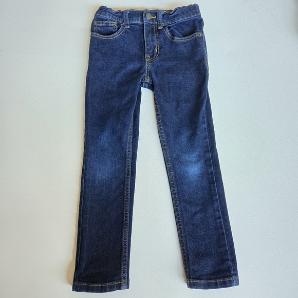 Cat & Jack Boys Skinny Dark Wash Elastic Waist Jeans Size 6 - Picture 1 of 6